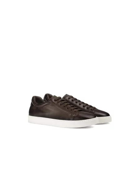 Sneakersy Doucal's skórzane brązowe