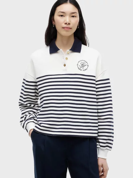 Свитер Tommy Hilfiger в полоску белый