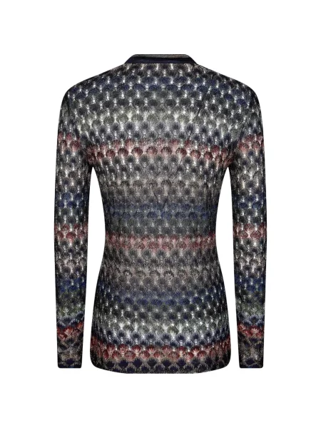 Pleteni kardigan Missoni s V-izrezom plava