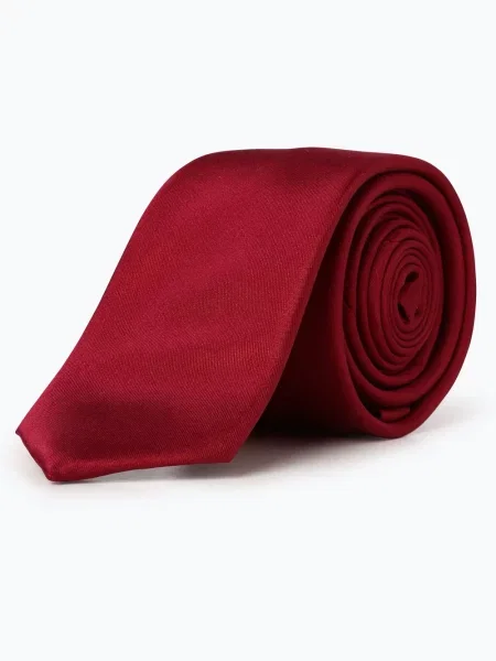 Finshley & Harding Krawat jedwabny Mężczyźni Jedwab jednolity ONE SIZE czerwony