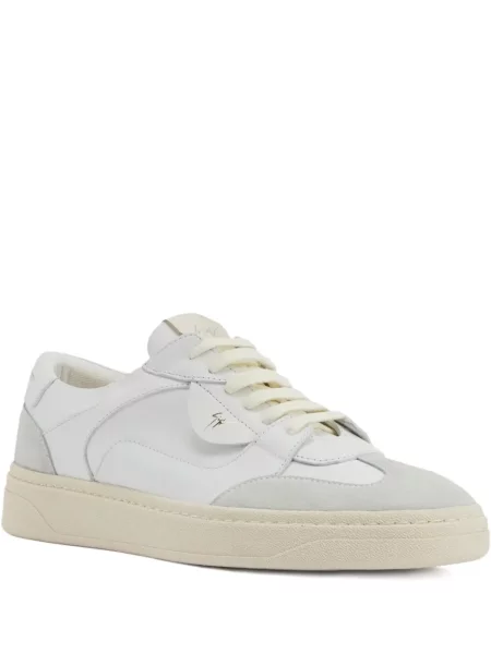 Sneakerși Giuseppe Zanotti din piele de căprioară alb