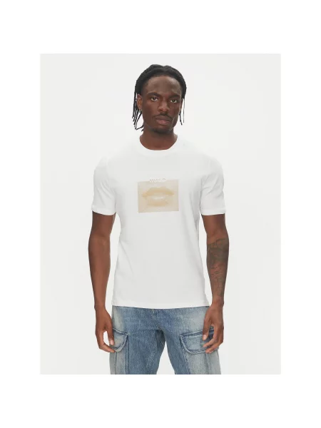 HUGO T-shirt Deterni Regular Fit bijela