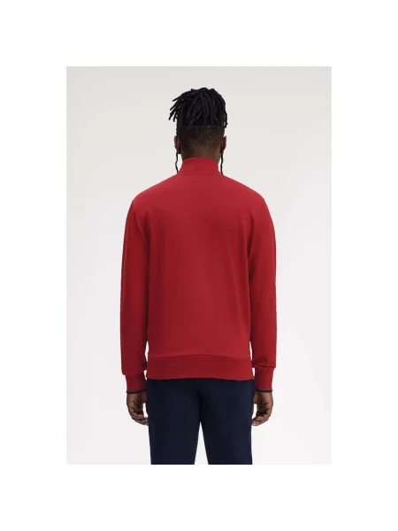 Hanorac cu fermoar Fred Perry roșu