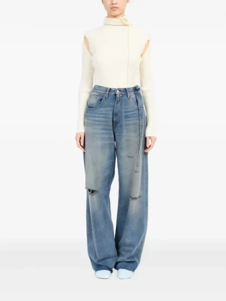 Плисирани разклешени дънки Mm6 Maison Margiela синьо