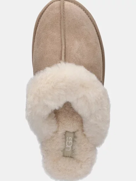 Замшевые тапочки Ugg бежевые