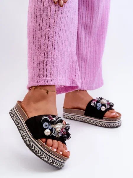 Papuci de casă Kesi cu platformă negru