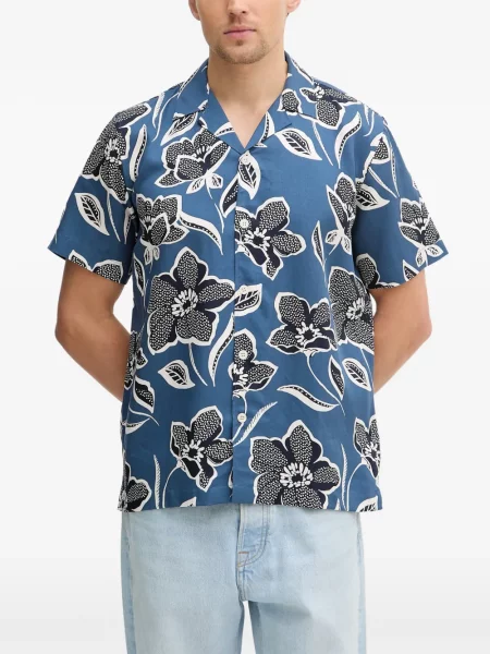 Scurt cămașă Lindbergh cu model floral cu imagine albastru