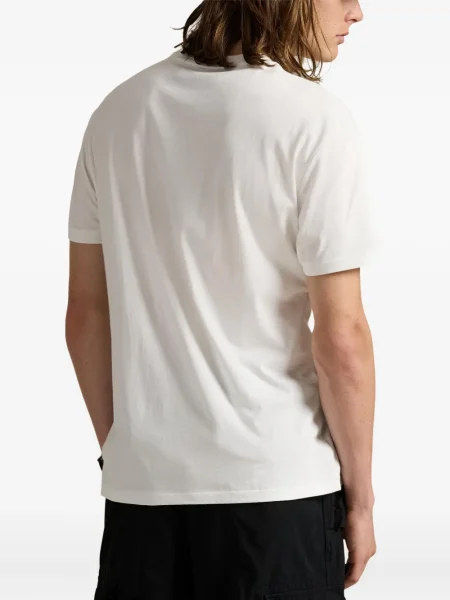 Ριγέ polo Polo Ralph Lauren με κουκούλα με αυτόγραφο λευκό