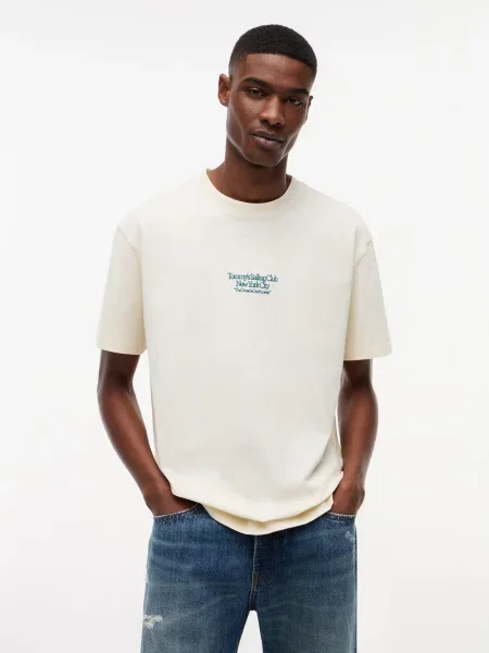 Tommy Jeans Koszulka Mężczyźni S beżowy