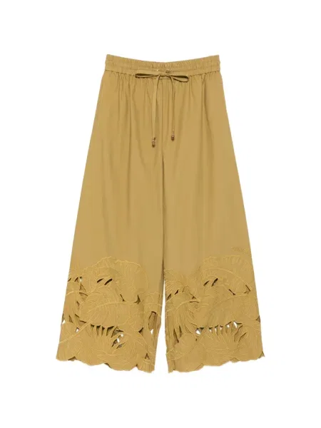 Pantaloni Zimmermann cu broderie verde