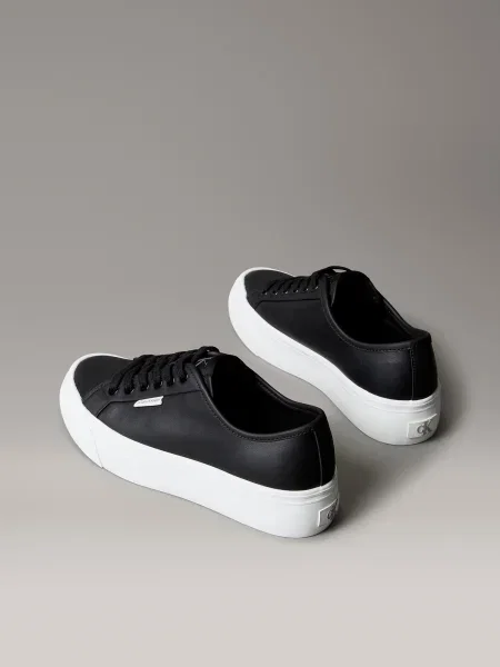 Sneakerși Calvin Klein cu șireturi din dantelă negru