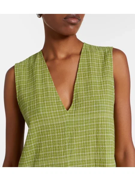 Rochie Asceno în carouri verde