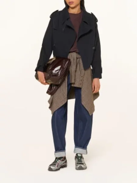 Iq Studio Kurtka Trenczowa blau granatowa