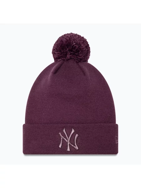 Kšiltovka New Era Metallic Bobble Knit Beanie New York Yankees dark purple fialová