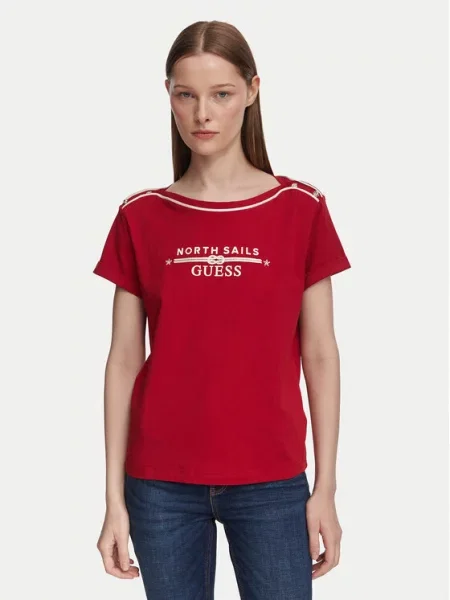 Guess Tricou închis roșu