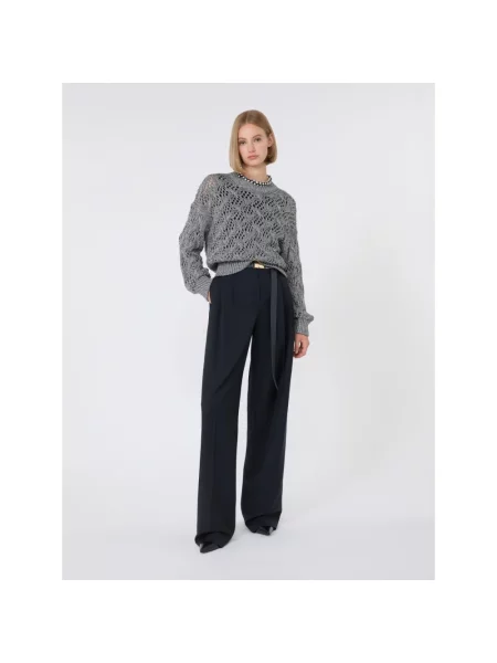 Dzianinowy sweter Max Mara szary