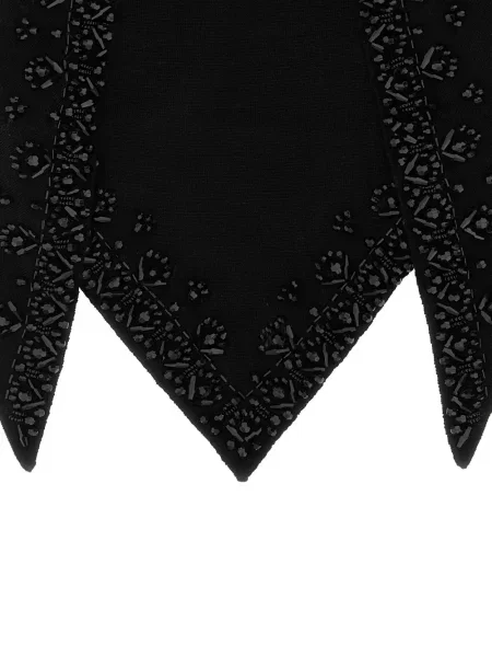 Fular P.a.r.o.s.h. cu broderie negru