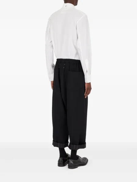 Pantaloni Maison Margiela de lână negru