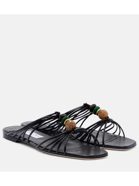 Papuci tip mules Jimmy Choo din piele negru