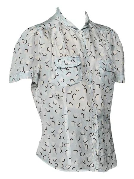 Jedwabna jedwabna bluzka Weekend Max Mara niebieska