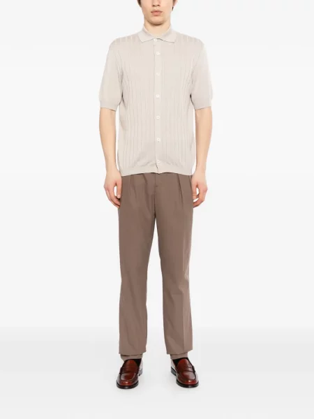 Tricou polo Brunello Cucinelli cu nervuri
