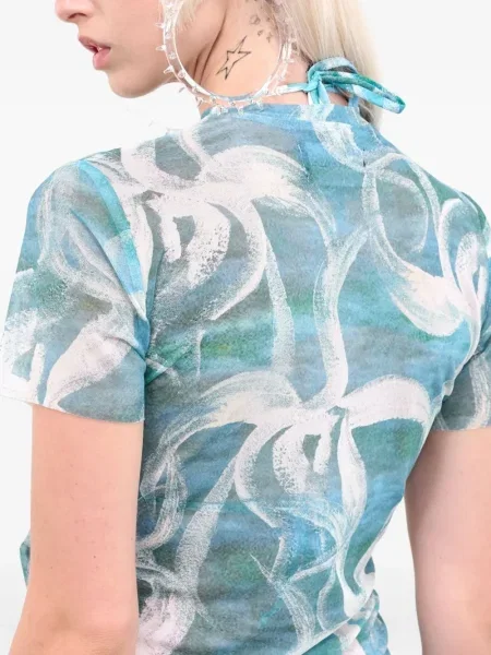 Tricou Louisa Ballou cu imagine cu imprimeu abstract albastru