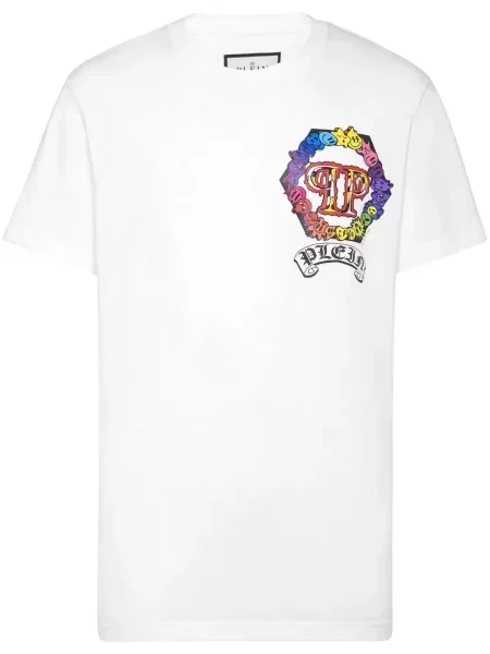Tricou Philipp Plein cu imagine alb