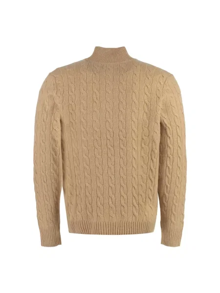 Kardigan Polo Ralph Lauren z kaszmiru z długim rękawem beżowy