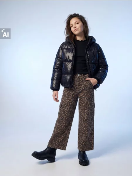 Sinsay Bunda puffer s kapucí černá