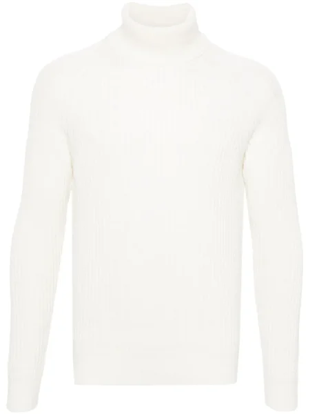 Sweter Zanone prążkowany biały