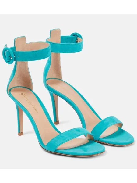 Sandale Gianvito Rossi din piele de căprioară albastru