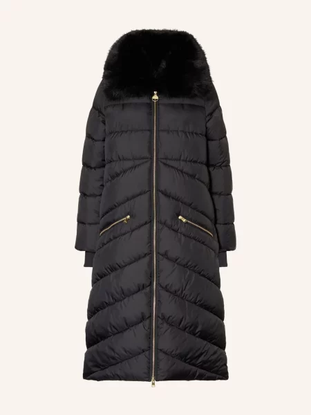 Barbour International Prošívaný Kabát Longline Cyrus černá