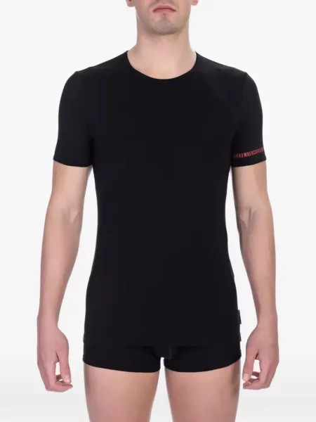 Tricou Bikkembergs cu imagine cu decolteu rotund negru