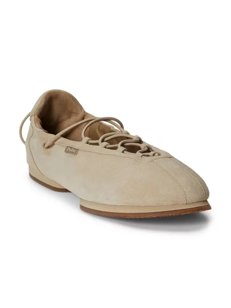 Polo Ralph Lauren Μπαλαρίνες σουέτ Polo Ralph Lauren Ballerina Lace Up μπεζ