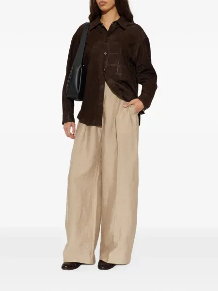 Cămașă Jacquemus din piele maro