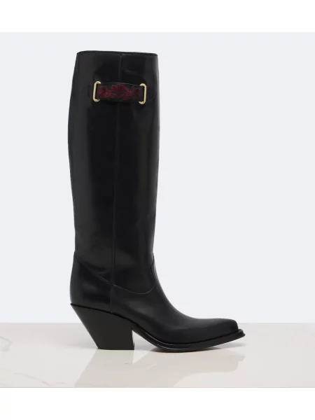 Cizme Chloé din piele negru