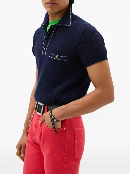 Polo Versace tricotate albastru