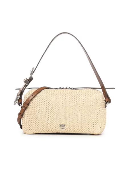 Pinko torebka crossbody pleciona beżowa