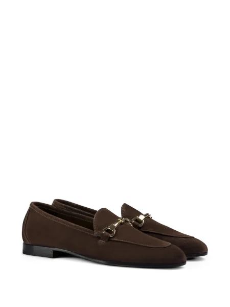 Pantofi loafer Doucal's din piele de căprioară maro