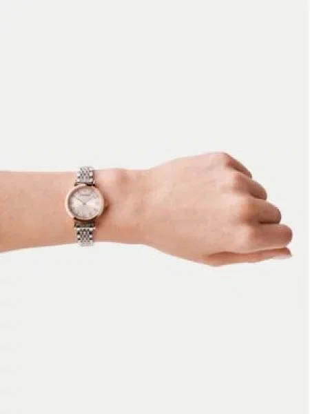 Emporio Armani Analogové hodinky růžově / stříbrná zlatá