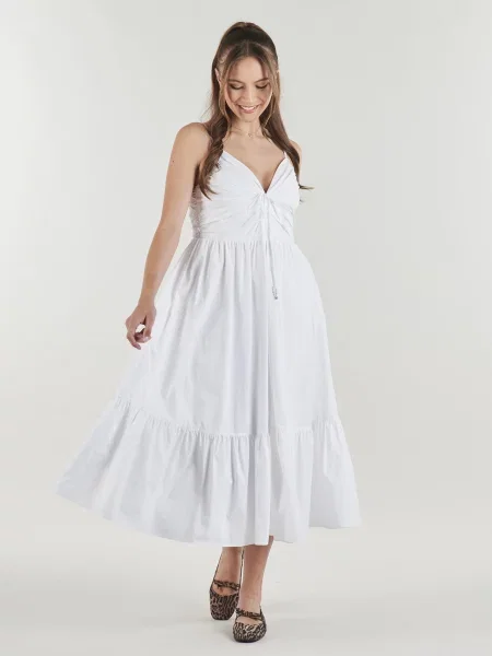 Rochie midi Michael Michael Kors din poplin alb