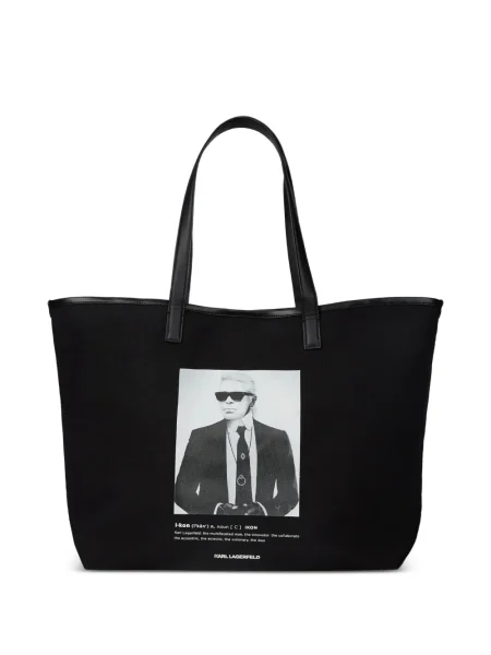 Kabelka Karl Lagerfeld s potiskem černá