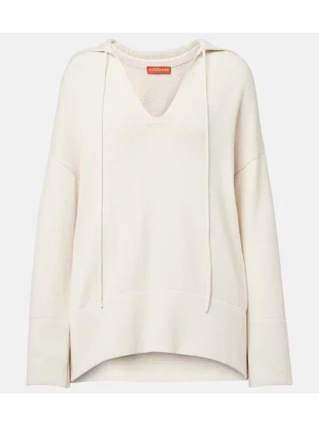 Pulover Altuzarra de mătase alb