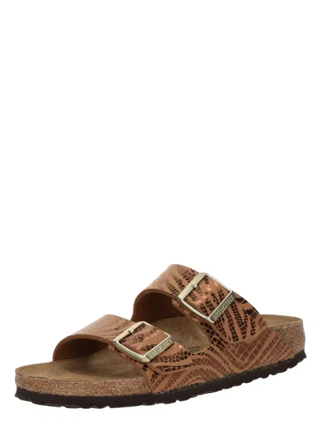 Pantofi Birkenstock cu model zebră auriu