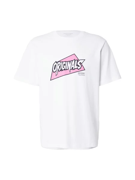 JACK & JONES Tricou JORKAI ARCHIVE roz pal / negru alb