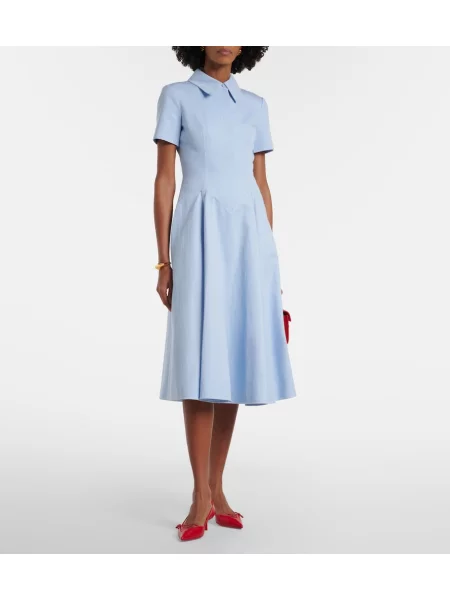 Rochie midi Emilia Wickstead din tweed albastru