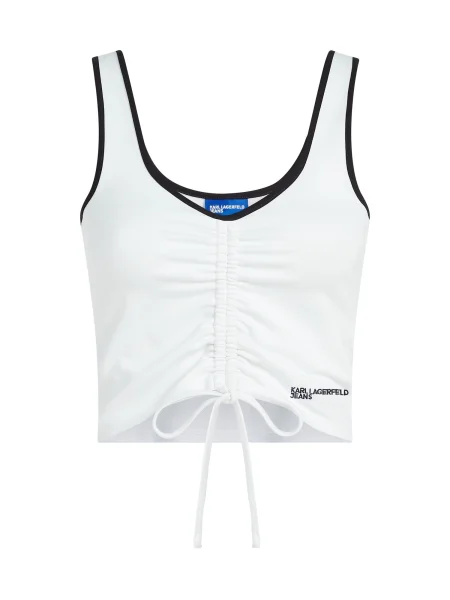 Cropp top din denim Karl Lagerfeld Jeans alb