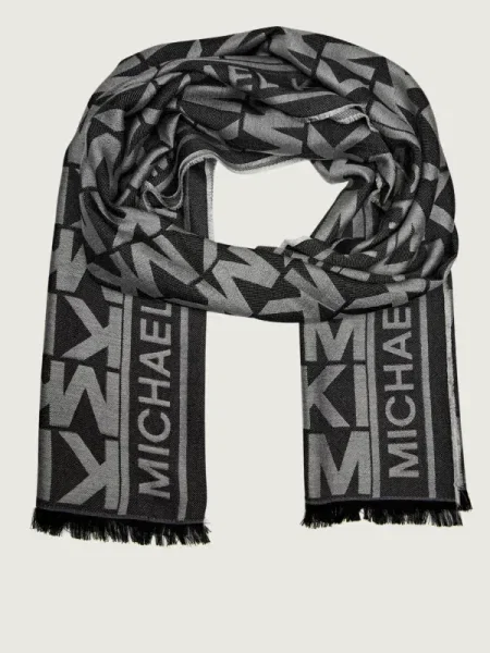 Michael Kors Șal cu adaos de lână negru