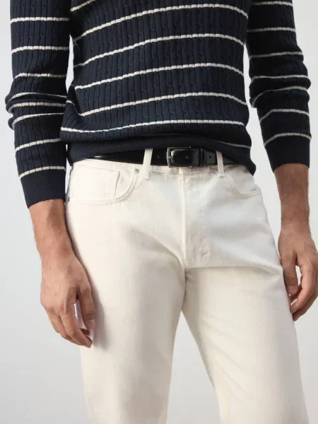 Jeansy Pola selvedge regular fit złamana biel Mężczyzna 40 MANGO MAN