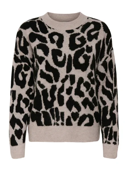 Pulover Jdy cu model leopard negru